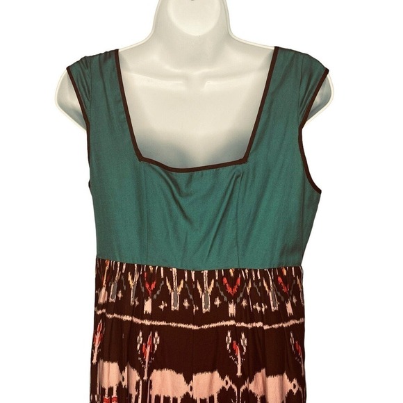 Diodore Anthropologie Size 8 Elephant March Dress Silk Blend Square Neck Lined - Picture 7 of 10